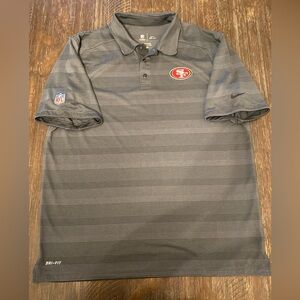 San Francisco 49ers Polo Shirt Mens XL Gray Nike Dri Fit NFL Equiptment Golf